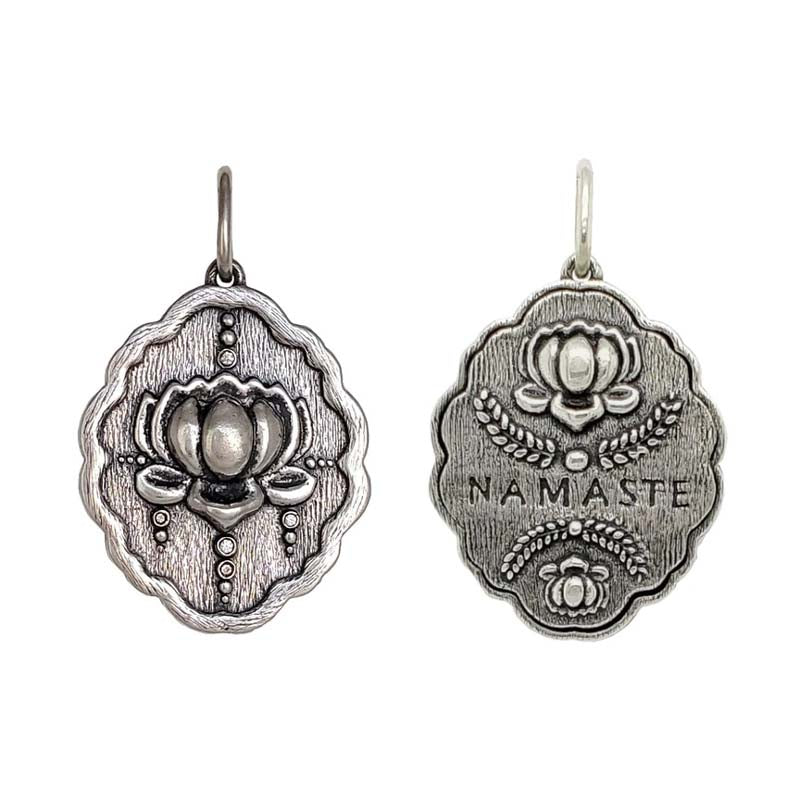 Erica Molinari Sterling Silver and Diamond Lotus Charm