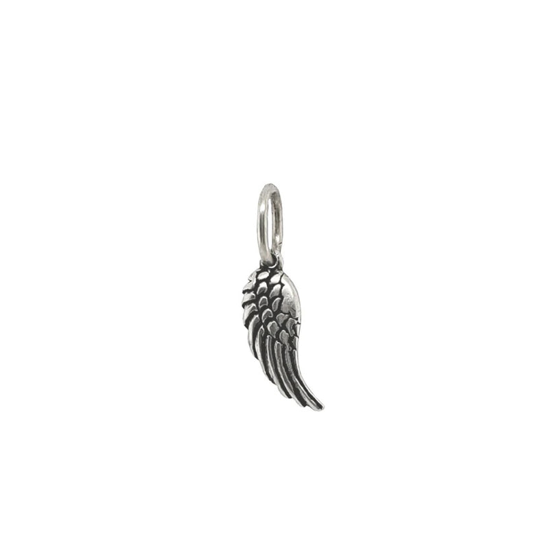 Erica Molinari Sterling Silver and Diamond Tiny Feathered Wing Charm