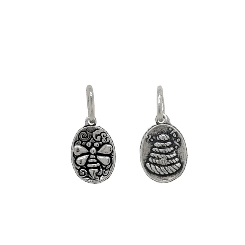 Erica Molinari Sterling Silver and Diamond Baby Bee + Beehive Charm