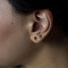 ILA 14KY Leone Baguette Emerald Stud Earrings on model