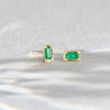 ILA 14KY Leone Baguette Emerald Stud Earrings