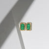 ILA 14KY Leone Baguette Emerald Stud Earrings
