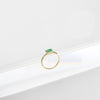 14K yellow gold Karina emerald and diamond ring