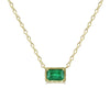 ILA 14KY Leone Baguette Emerald Pendant Necklace