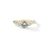 ILA 3 Stone Pave Diamond Engagement Ring 18K Yellow Gold