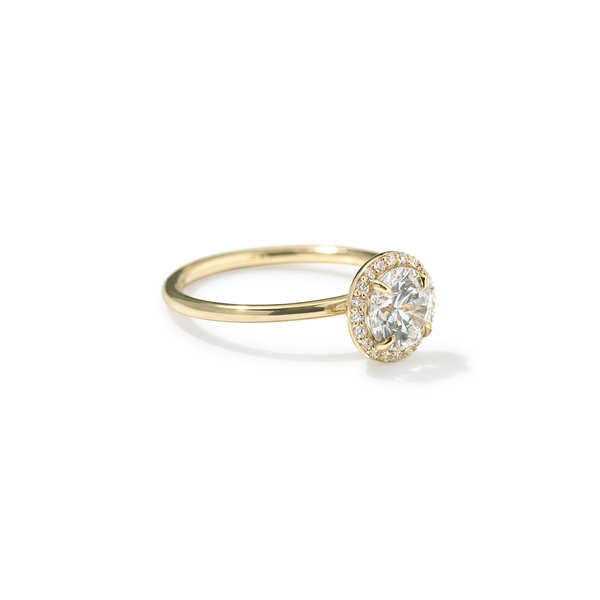 ILA Halo Round Diamond Engagement Ring 18K Yellow Gold