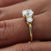 ILA 3 Diamond Engagement Ring 18K Yellow Gold on hand