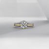 ILA Chispa Round Diamond Engagement Ring 18K Yellow Gold with diamond contour band