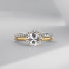 ILA East-West Pixie Oval Diamond Engagement Ring 18K Yellow Gold with contour diamond band