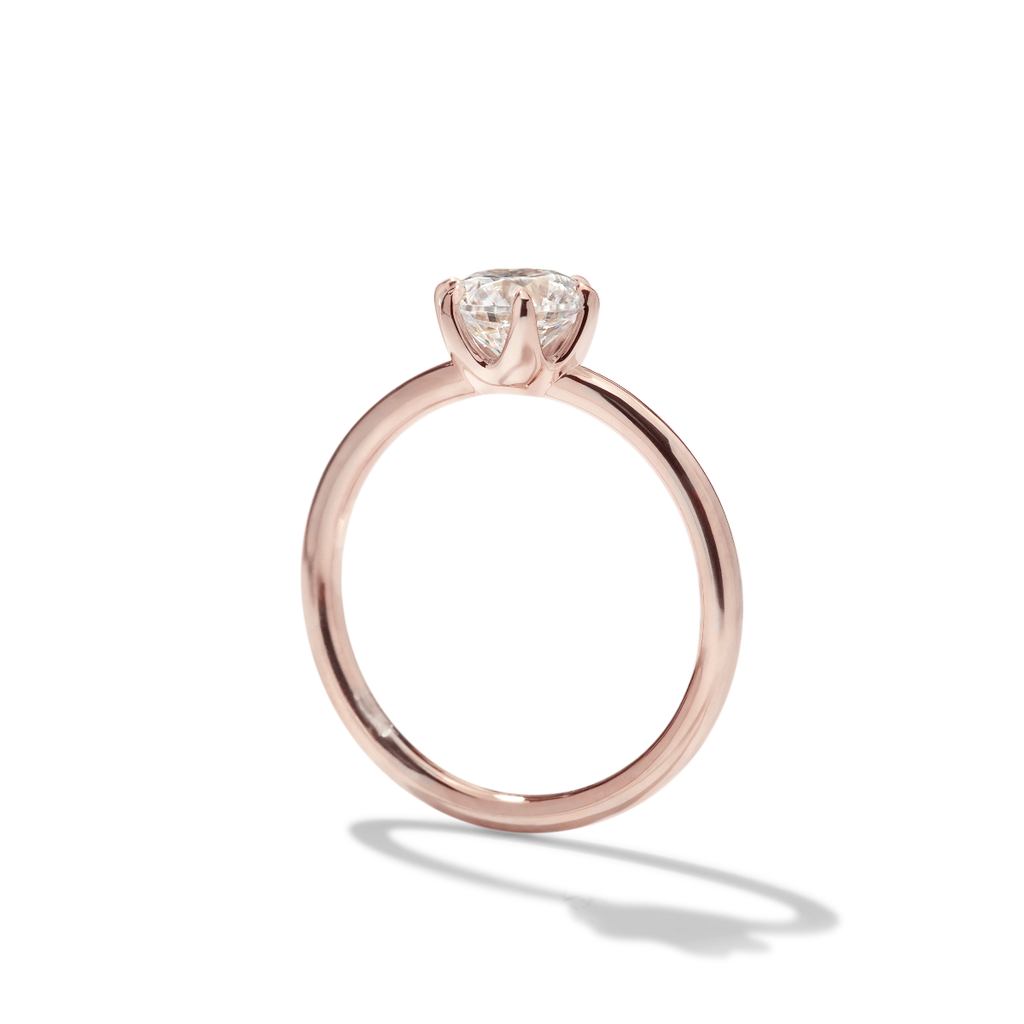 ILA Chispa Round Diamond Engagement Ring 18K Rose Gold