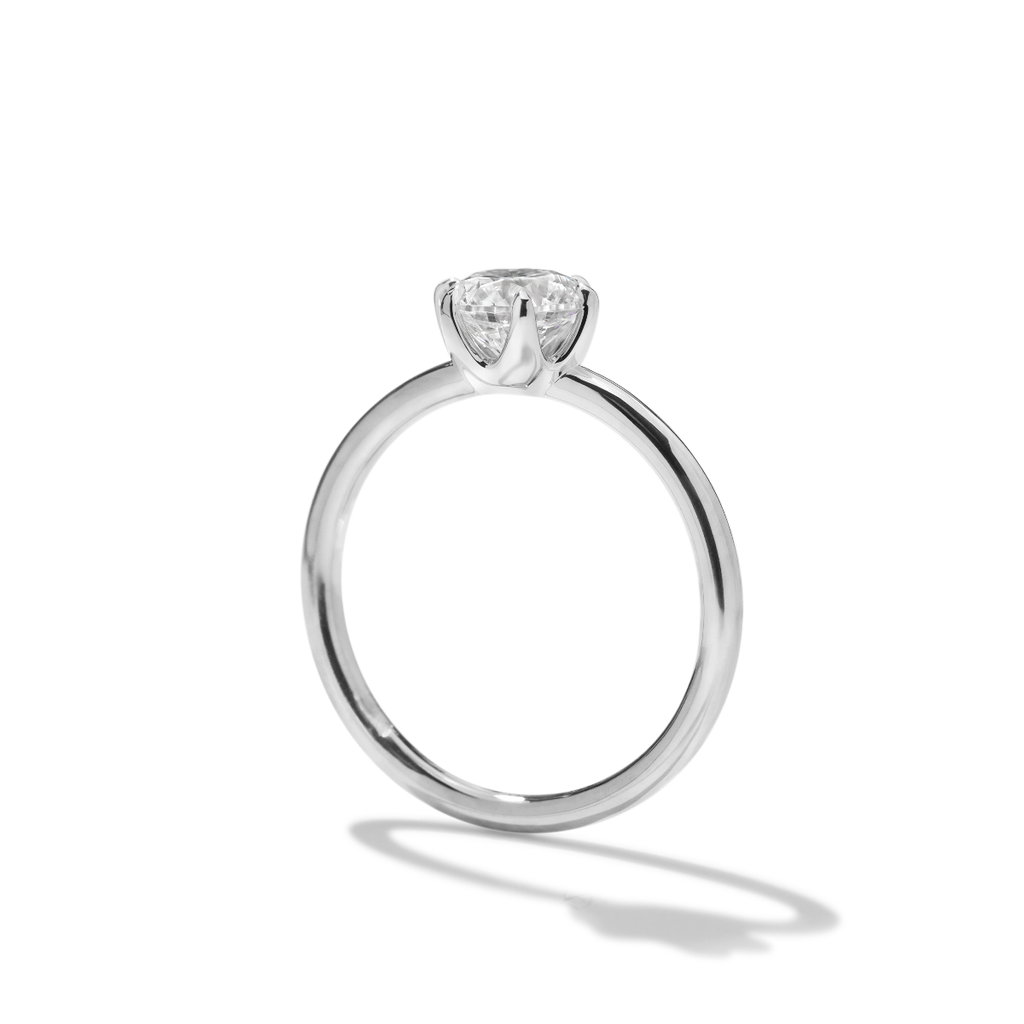 ILA Chispa Round Diamond Engagement Ring 18K White Gold or Platinum