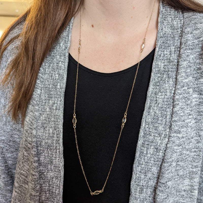 Jennifer Dawes Design Quartz Station Necklace on model