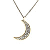 John Apel Diamond Crescent Moon Pendant Necklace - Large