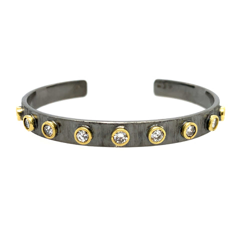 John Apel Two-Tone Diamond Cuff Bracelet