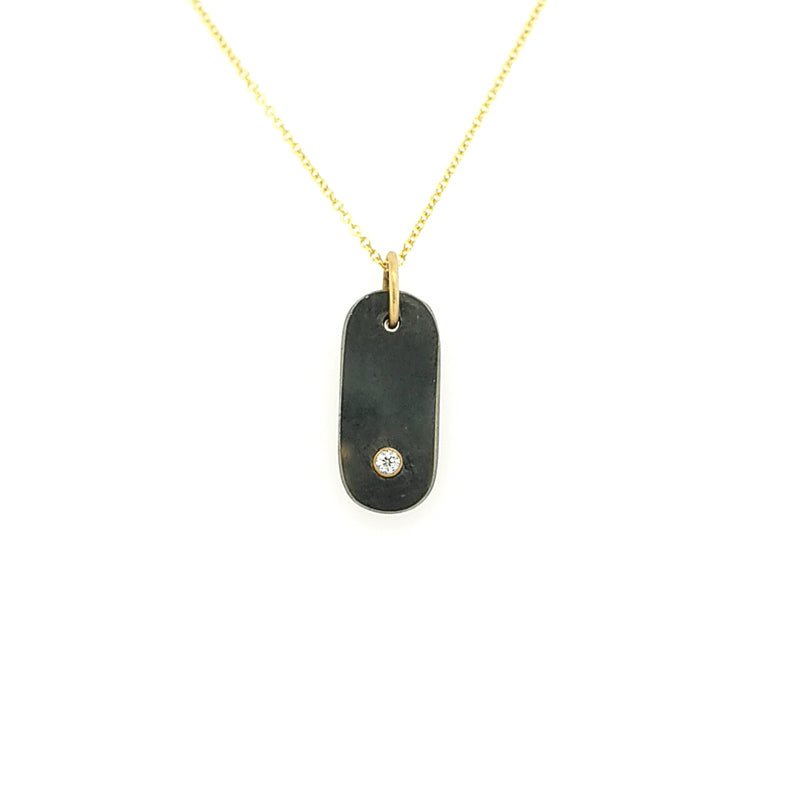 Lauren Newton 18K Yellow Gold Pyrite Gem Tab Charm