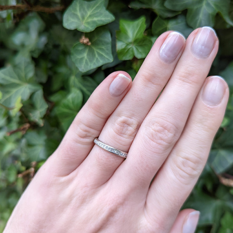 Mark Patterson Platinum Princess Cut Diamond Eternity Band on hand