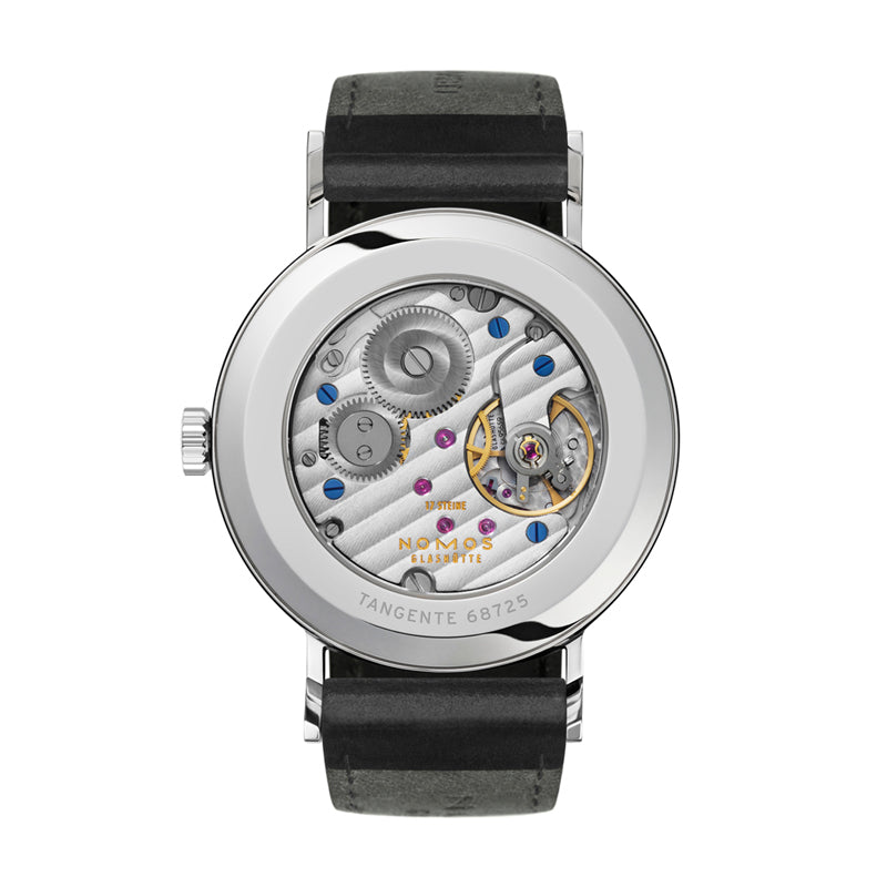 Nomos Tangente 38 Date Stainless Steel Ref. 130 case back