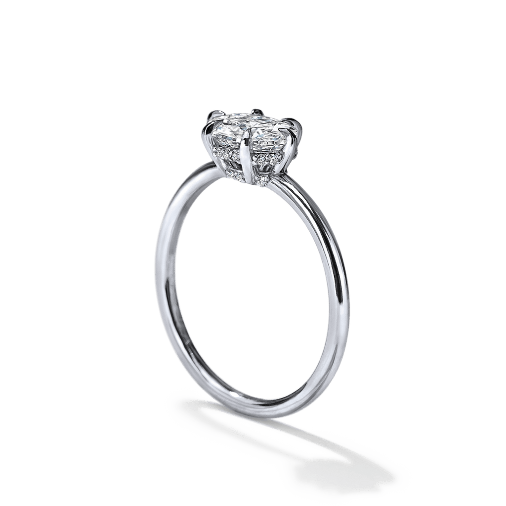 ILA East-West Pixie Oval Diamond Engagement Ring 18K White Gold or Platinum