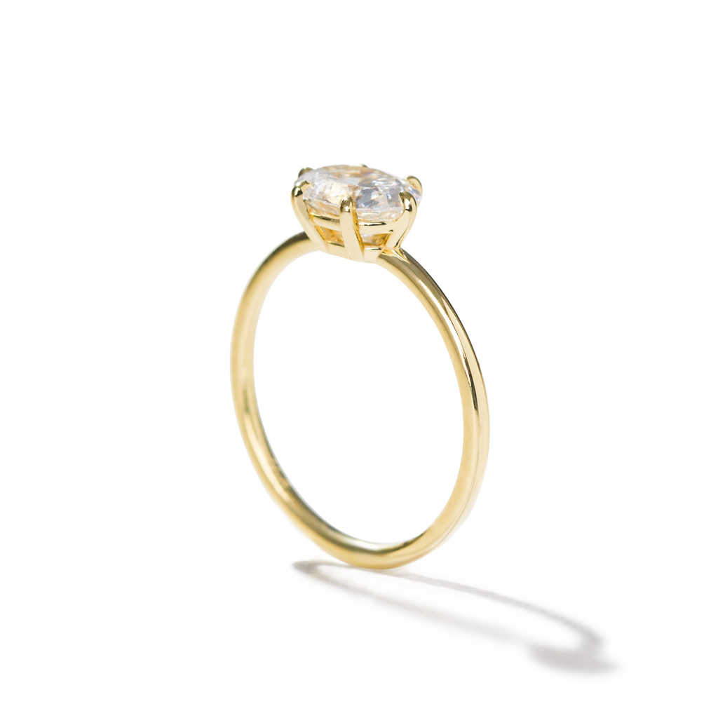 ILA East-West Oval Diamond Engagement Ring 18K Yellow Gold