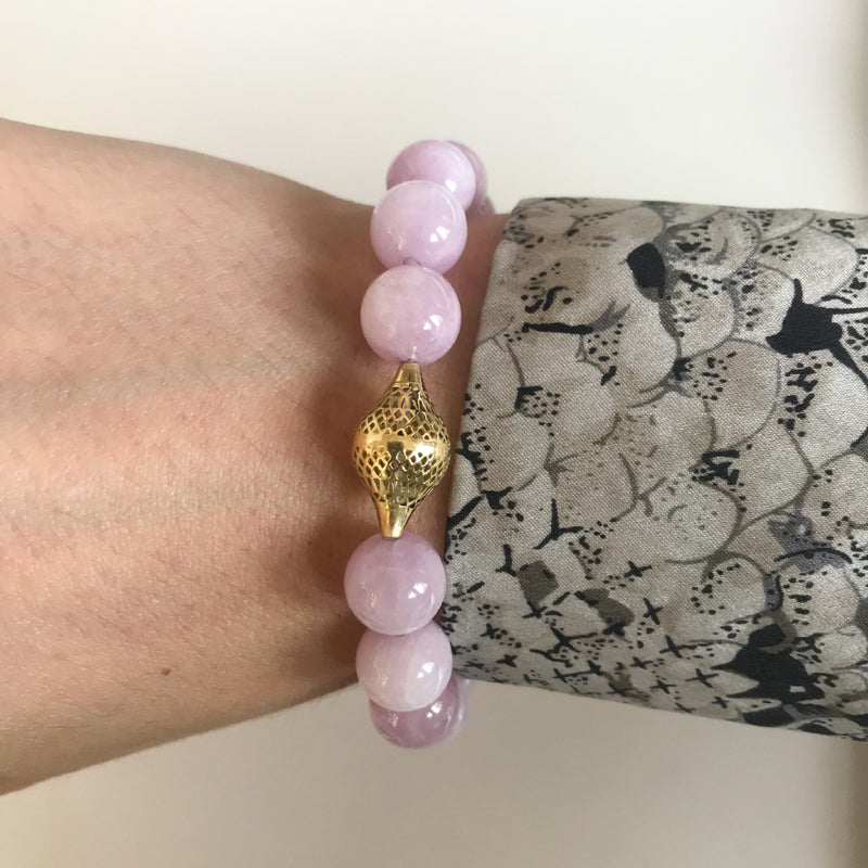 Ray Griffiths Kunzite Stretch Bracelet on wrist