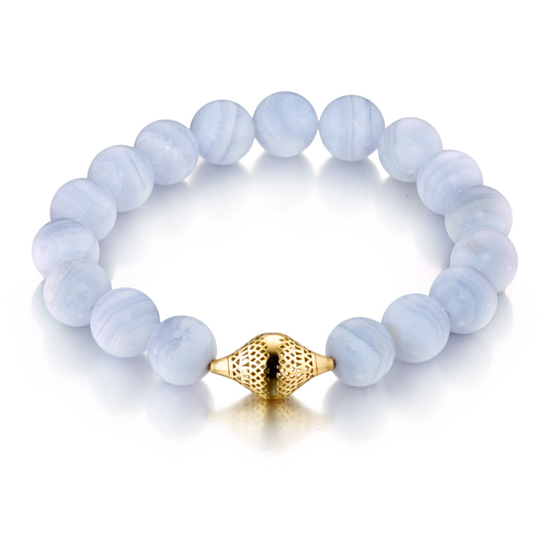 Ray Griffiths Blue Lace Agate Stretch Bracelet
