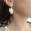 Ray Griffiths Baroque South Sea Pearl Drop Earrings on ear