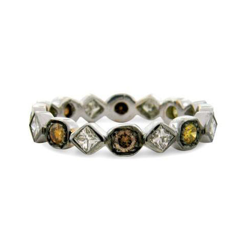 Sethi Couture art deco ring with black rhodium and white gold