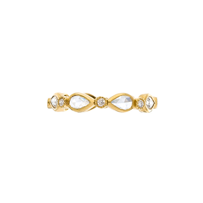 Sethi Couture teardrop ring in yellow gold with large teardrop diamonds