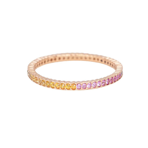 Sethi Couture 18K Rose Gold Rainbow Sapphire Scallop Band