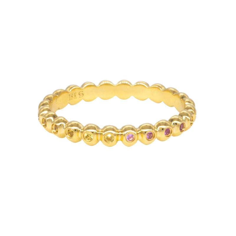 Sethi Couture 18K Yellow Gold Rainbow Sapphire Beaded Band