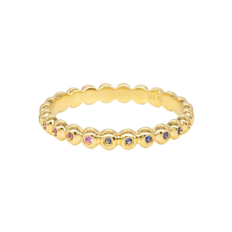Sethi Couture 18K Yellow Gold Rainbow Sapphire Beaded Band