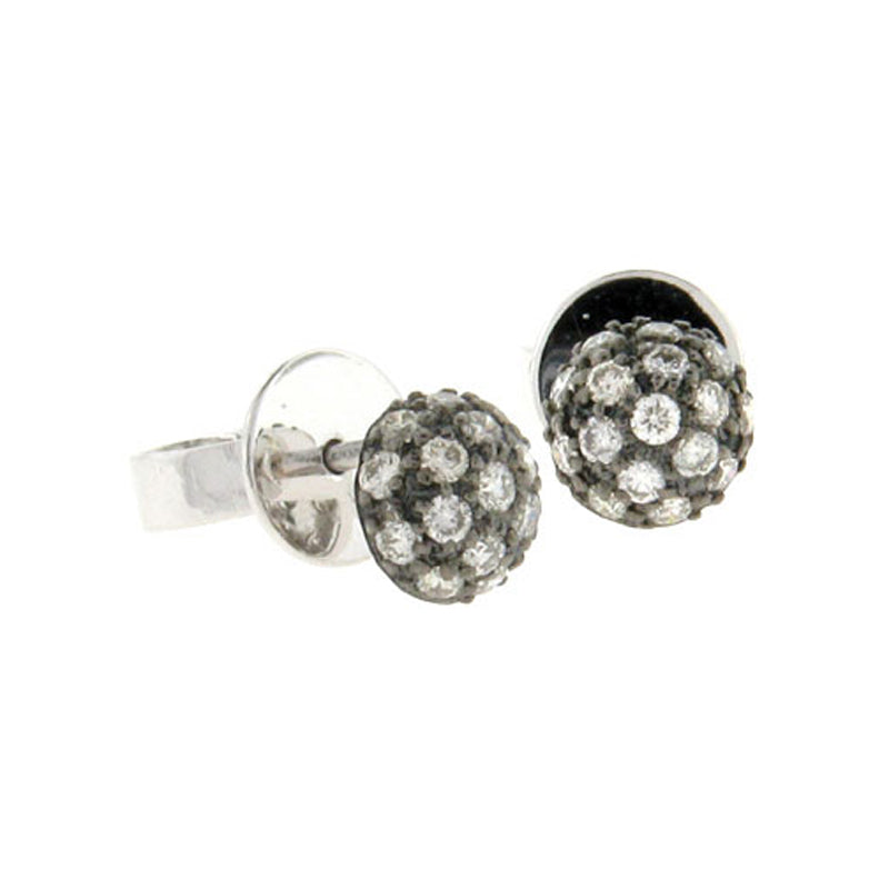 dome-shaped black and white diamond stud earrings by Sethi Couture