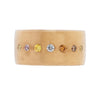 Sethi Couture 18K Yellow Gold Dunes Wide Cigar Band with Multi Color Diamonds