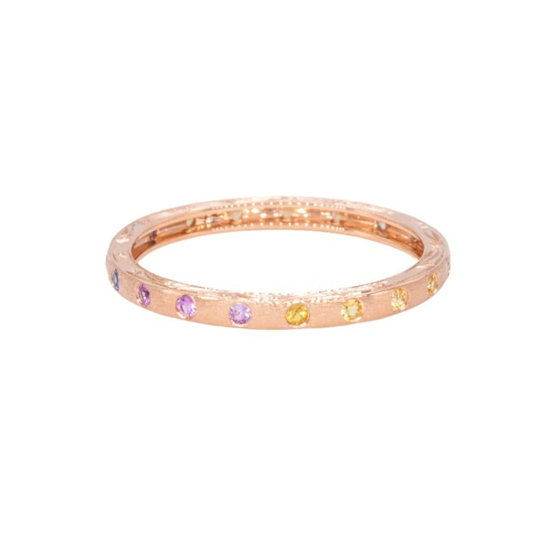 Sethi Couture 18K Rose Gold "Dunes" Rainbow Sapphire Band