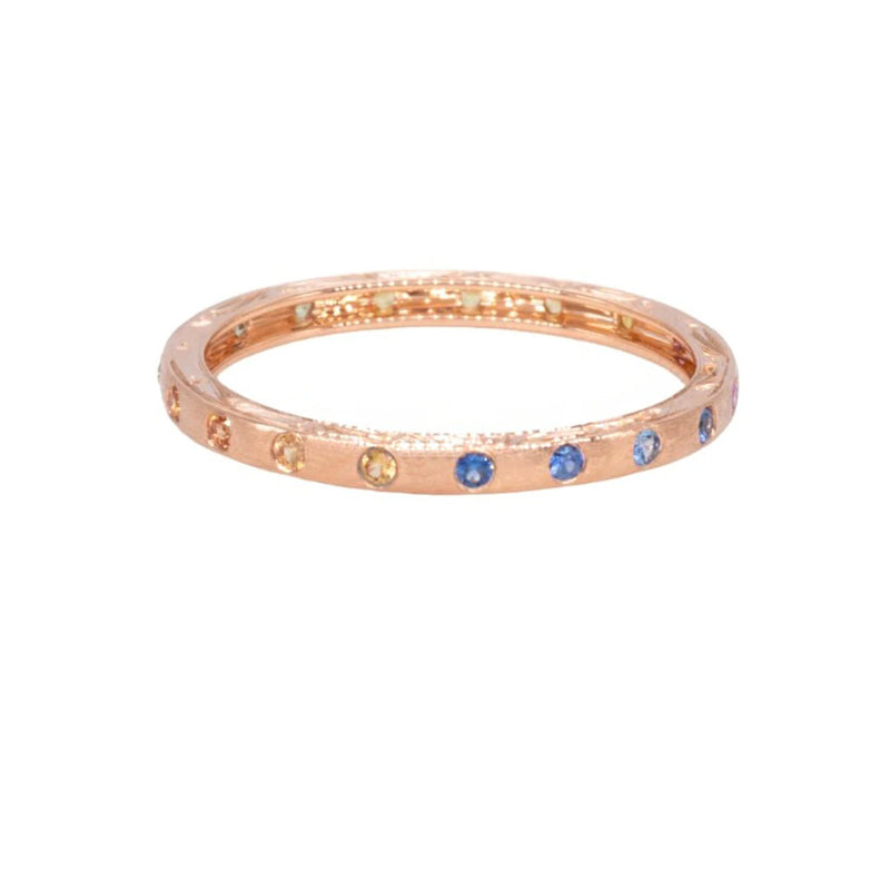 Sethi Couture 18K Rose Gold "Dunes" Rainbow Sapphire Band