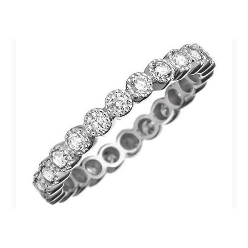 18K white gold bezel set diamond eternity band