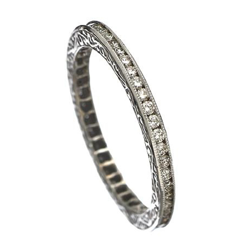Sethi diamond eternity band with large and small diamonds all around