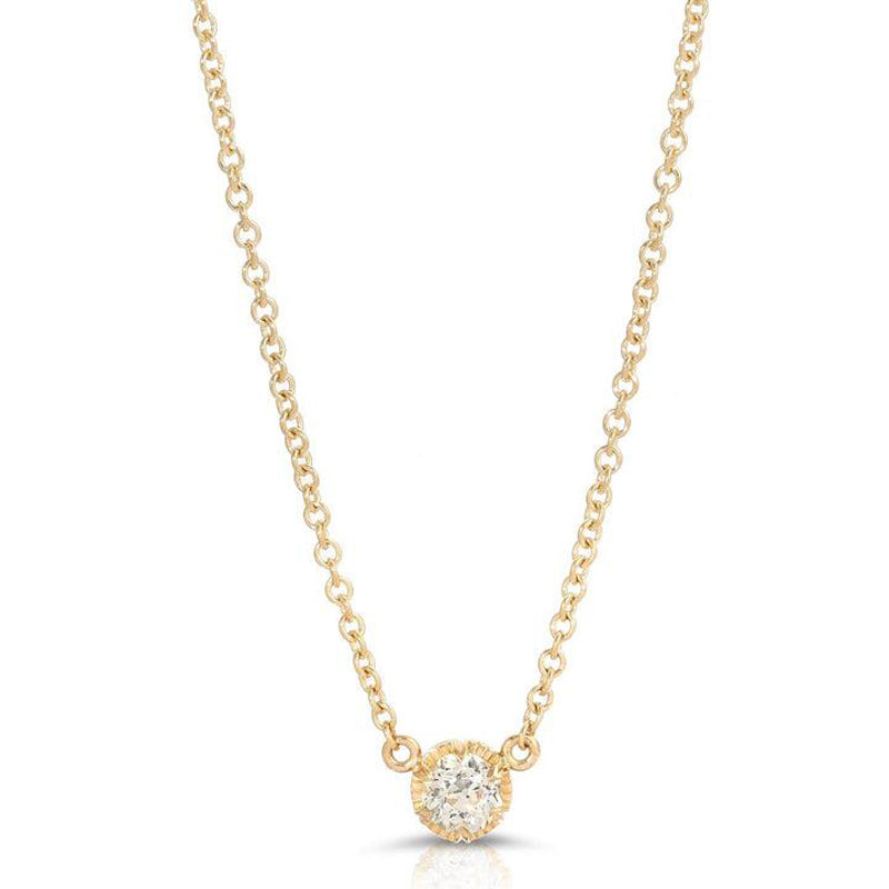 Single Stone "Arielle" Diamond Pendant Necklace