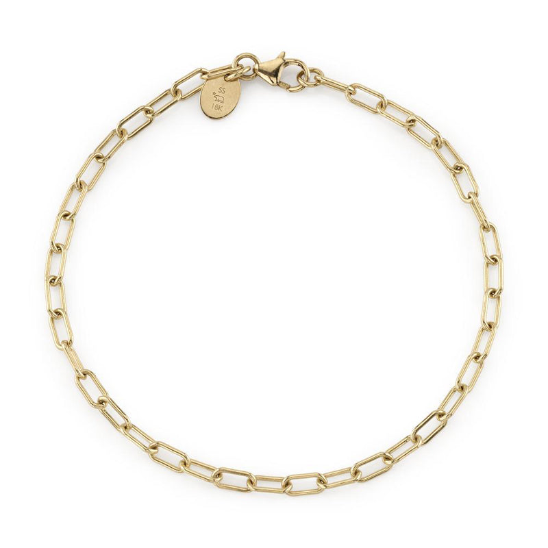 Single Stone 18K Yellow Gold "Bond" Bracelet