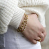 Single Stone 18K Yellow Gold "Club" Bracelet and "Gabby" Diamond Bracelet on model