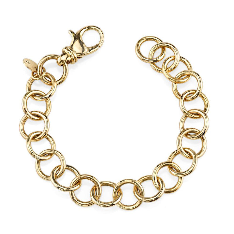 Single Stone 18K Yellow Gold "Club" Bracelet