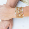 Single Stone 18K Yellow Gold Five Bracelet Stack