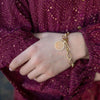 Single Stone 18K Yellow Gold "Crew" Bracelet with charm