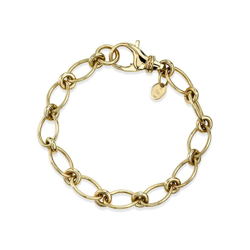 Single Stone 18K Yellow Gold "Crew" Bracelet