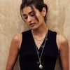 Single Stone "Evren" Chain - 30 Inch, on model
