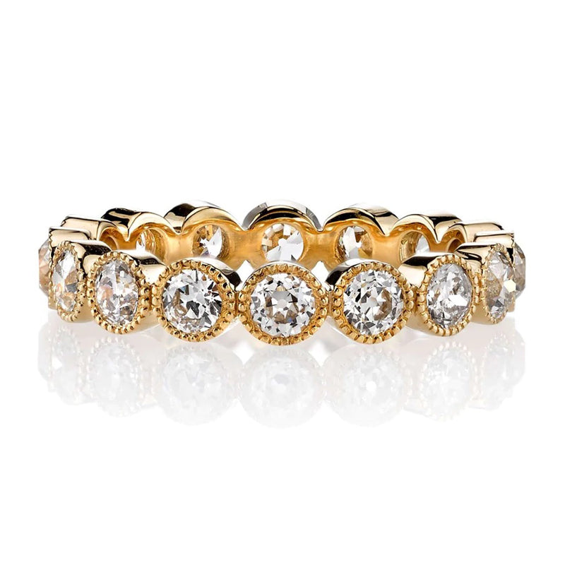 Single Stone 18K Yellow Gold "Gabby" Diamond Eternity Band