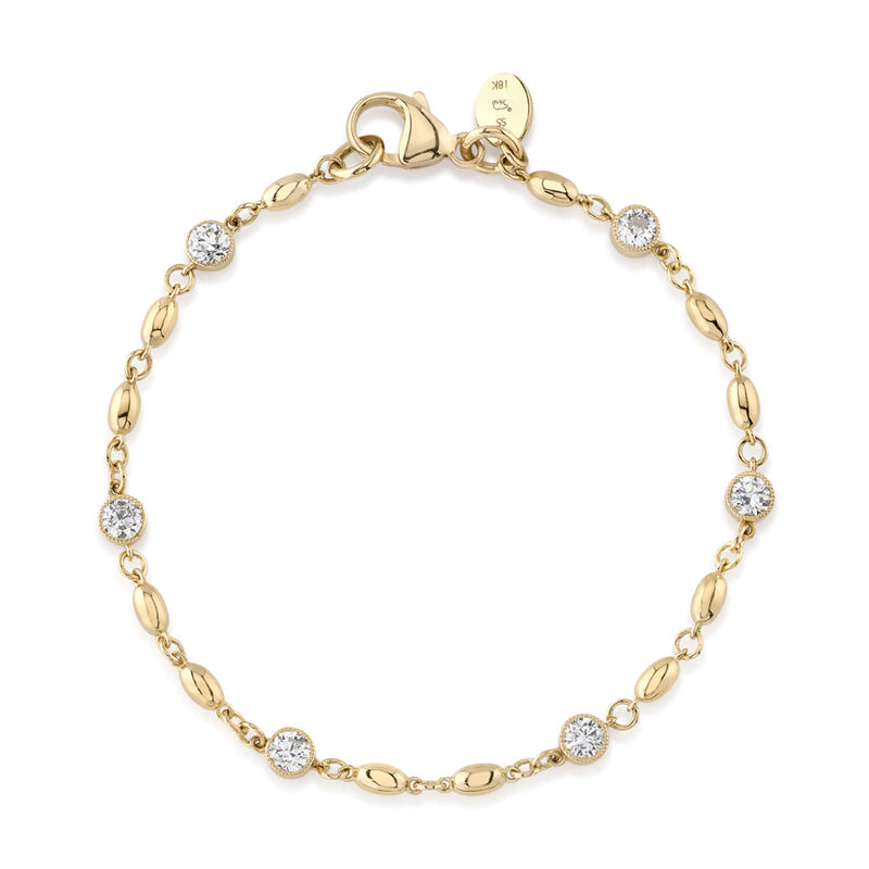 Single Stone 18K Yellow Gold Small Dorothy Diamond Bracelet