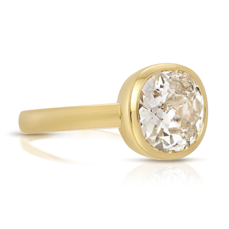 Single Stone "Wyler" Antique Old Mine Cut Diamond Ring