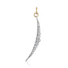 Single Stone "Ophelia" Diamond Crescent Moon Pendant - Large