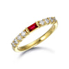 Suwa 18K Yellow Gold Baguette Ruby and Diamond Ring